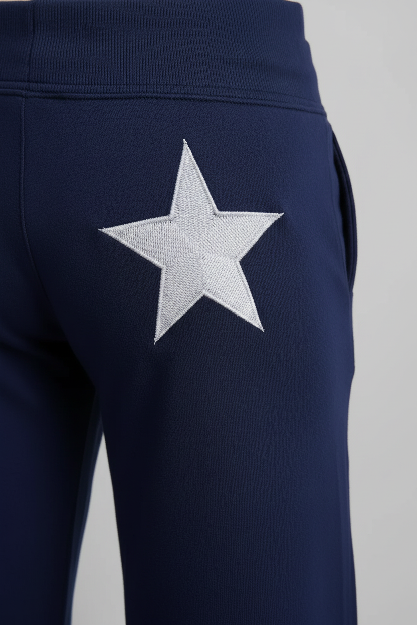 Star Patch Wide-Leg Sweatpants